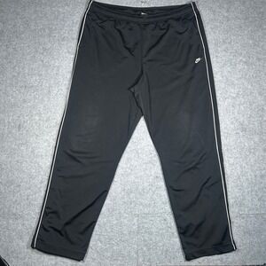 Nike Track Pants Mens XXL Black White Stripe side swoosh logo ankle zip